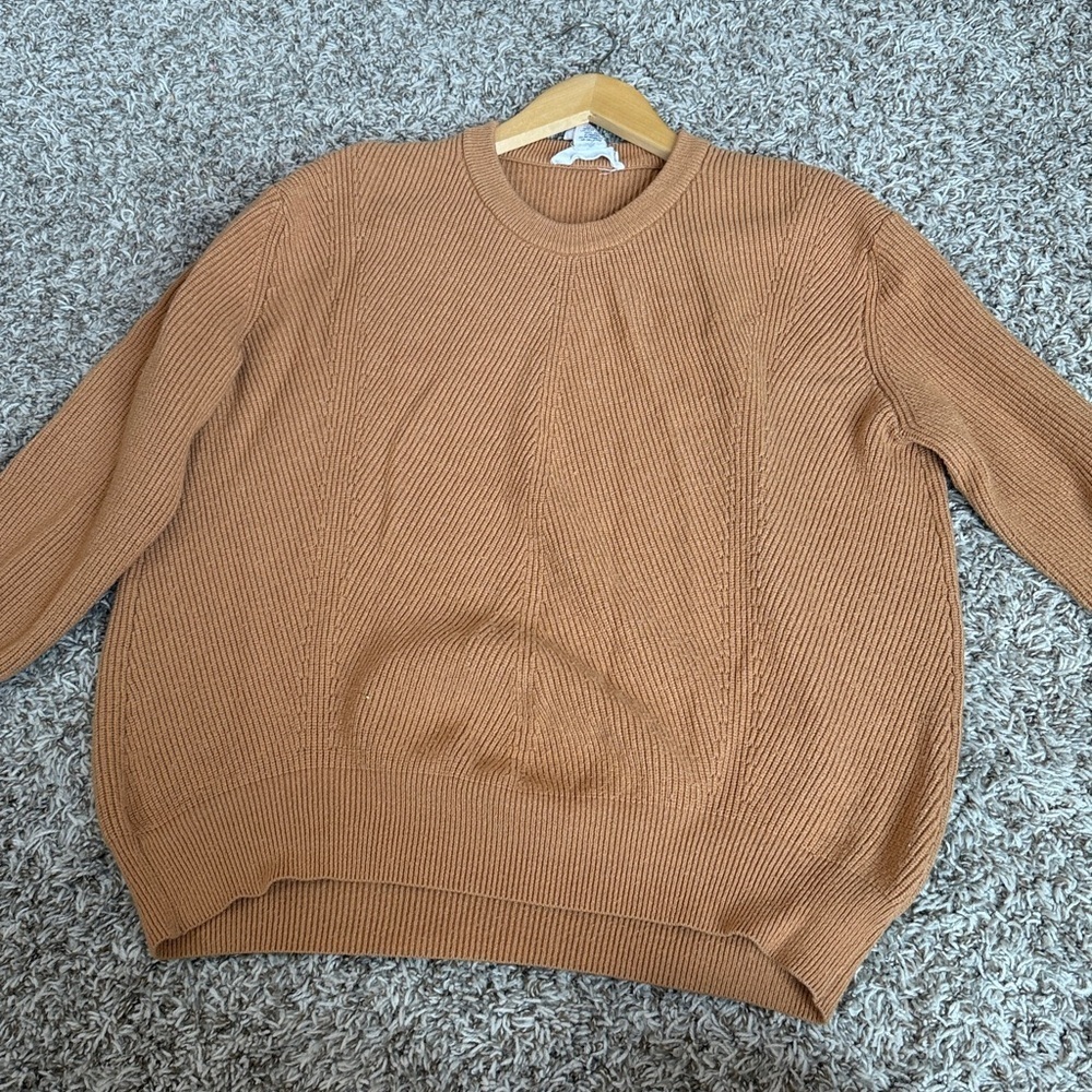 Workshop Republic Clothing Crewneck Knit Sweater Tan Brown size Large - Picture 8 of 10